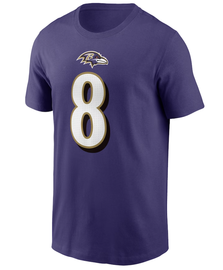 Lamar Jackson Baltimore Ravens Nike Player Name & Number T-Shirt - Purple
