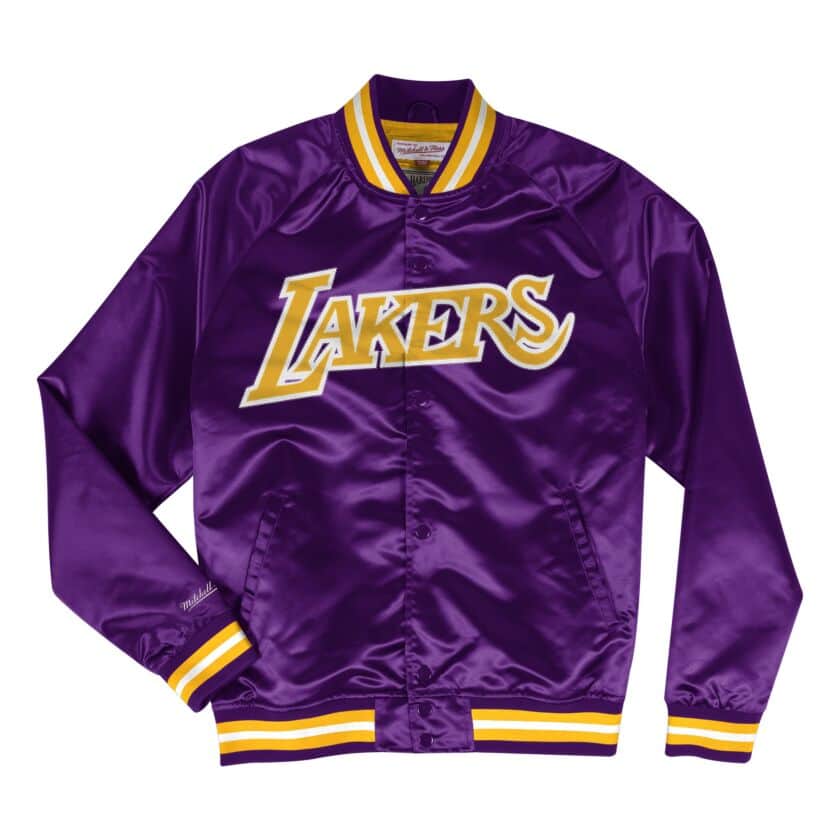 Los Angeles Lakers Mitchell & Ness Mens Light Weight Satin Jacket - Purple