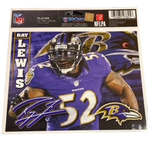Baltimore Ravens Wincraft 5x6 Ray Lewis Reusable Player Ultra Decal