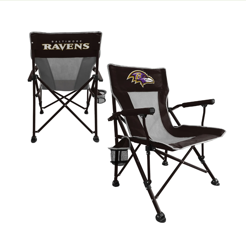 Baltimore Ravens Logo Brands Hard Arm Folding Tailgate Chair