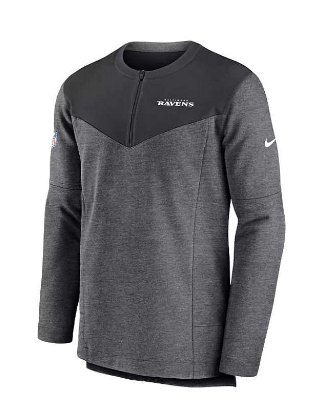 Baltimore Ravens Nike Charcoal Sideline Lockup Performance Quarter-Zip Top