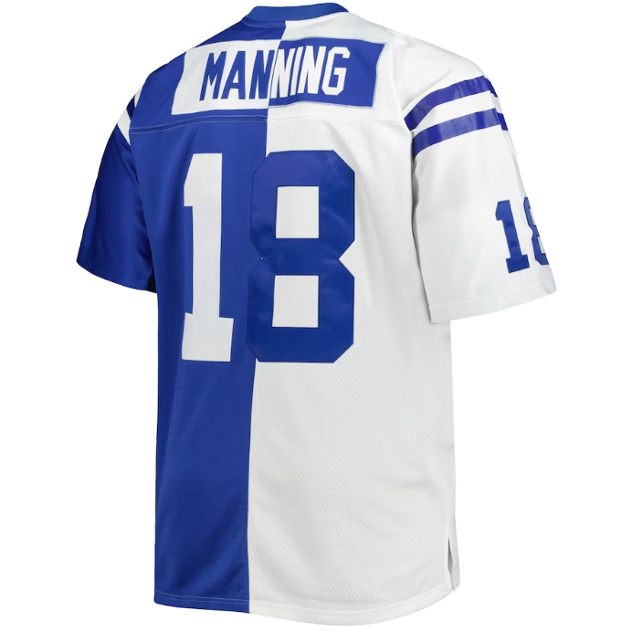Indianapolis Colts Mitchell & Ness #18 Peyton Manning 1998 Legacy Throwback Split Jersey