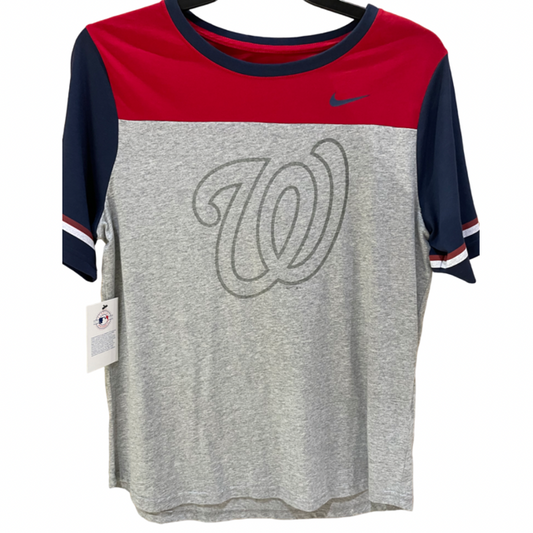 Washington Nationals Nike Women's Raglan Sleeve T-shirt Gray