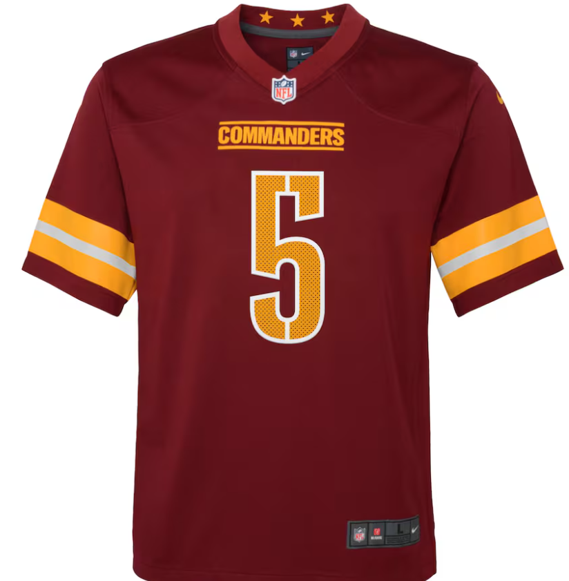 Washington Commanders Nike #5 Youth Jayden Daniels Player Game Jersey - Burgundy