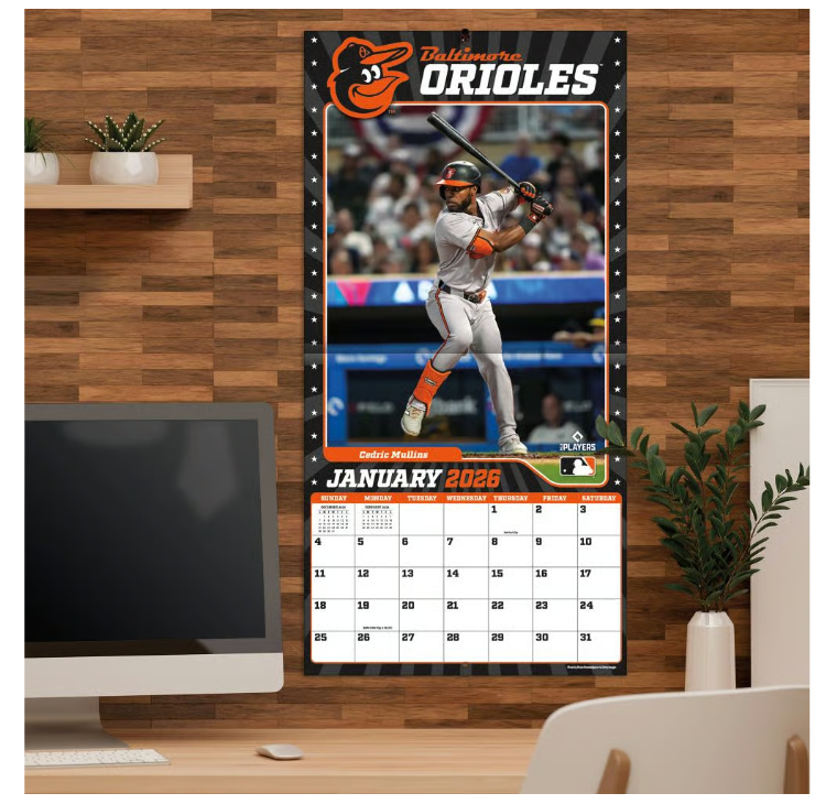 MLB Baltimore Orioles 2026 Wall Calendar