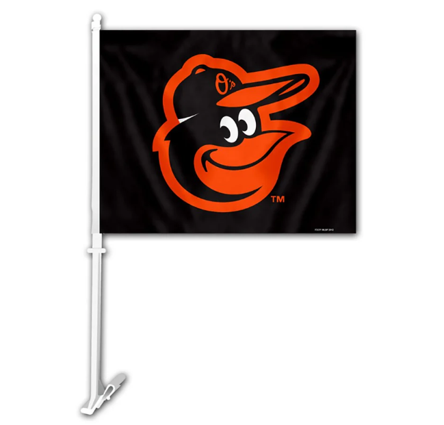Baltimore Orioles Team Car Flag - Black