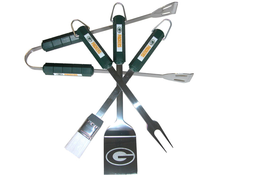 Green Bay Packers Siskiyou 4-Piece Grill Tool Set