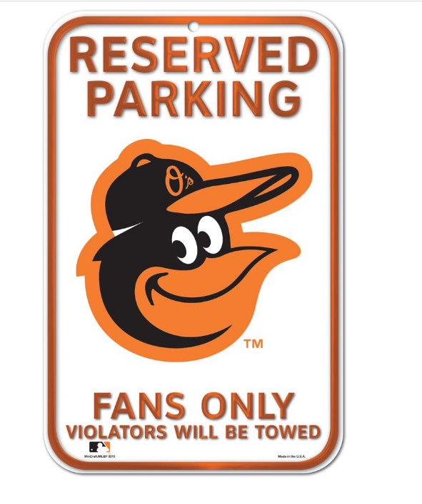 Baltimore Orioles Wincraft Reserved Plastic Parking Signs