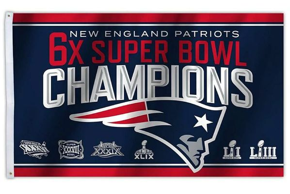 New England Patriots 6Time Super Bowl Champtions 3x5 House Flag
