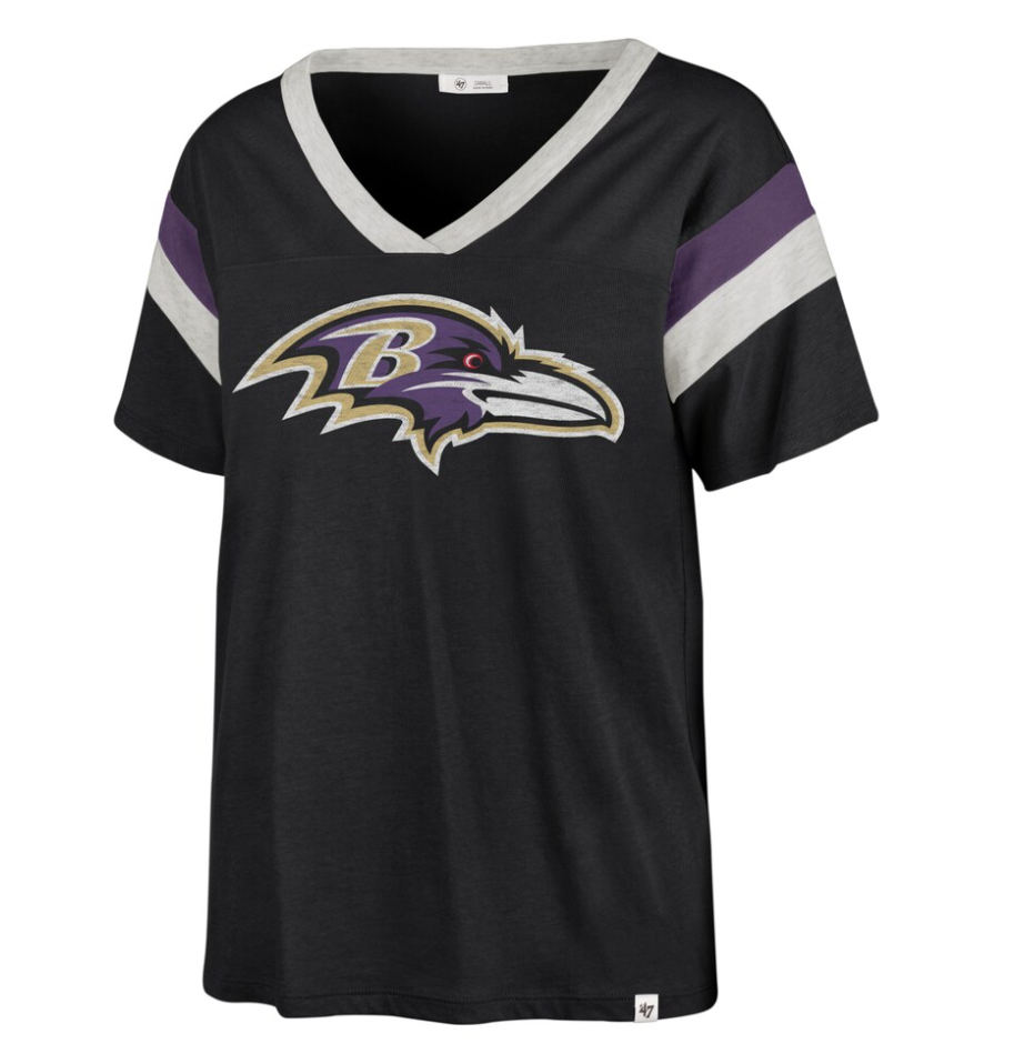 Baltimore Ravens '47 Women's Phoenix V-Neck T-Shirt - Black
