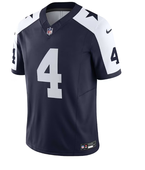 Dallas Cowboys #4 Dak Prescott Nike Vapor F.U.S.E. Limited Jersey- Throwback