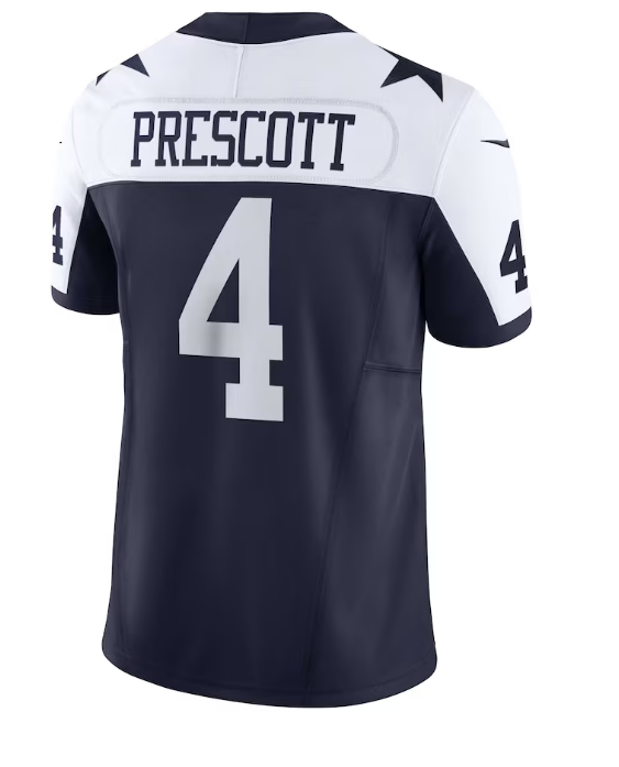 Dallas Cowboys #4 Dak Prescott Nike Vapor F.U.S.E. Limited Jersey- Throwback