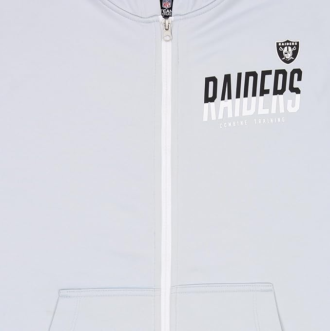 Las Vegas Raiders New Era Drill Full Zip Hoodie - Gray