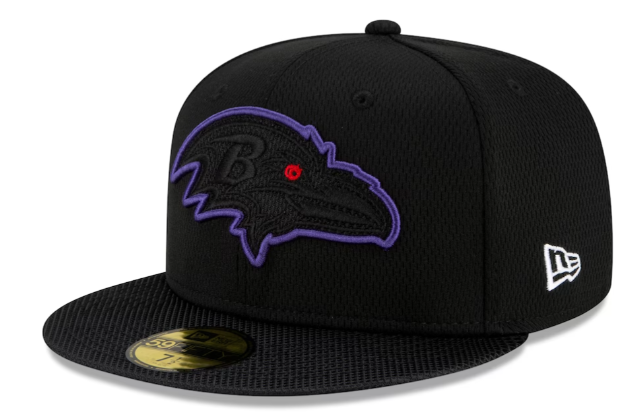 Baltimore Ravens New Era Sideline Road 59FIFTY Fitted Hat - Black