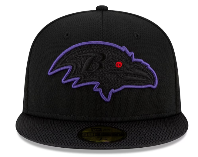 Baltimore Ravens New Era Sideline Road 59FIFTY Fitted Hat - Black