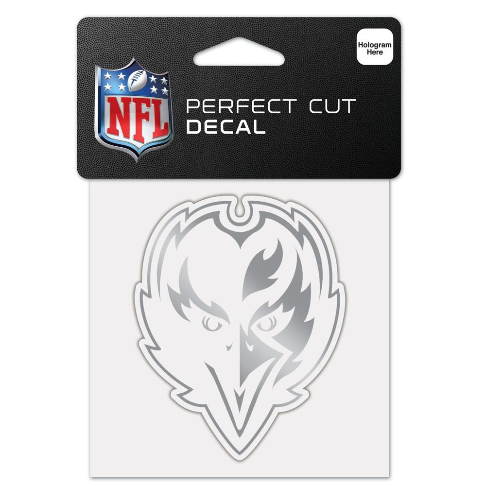 Baltimore Ravens Wincraft 4X4 Silver Perfect Cut Decal