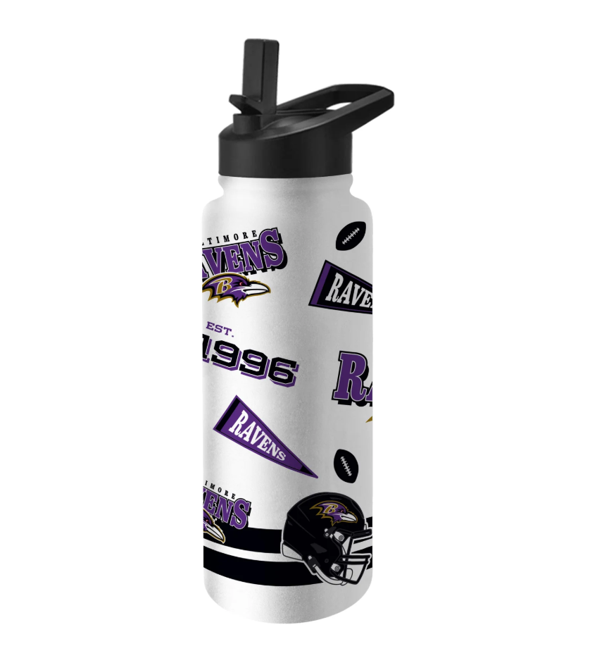 Baltimore Ravens Logo Brands White 34oz Native Quencher Bottle