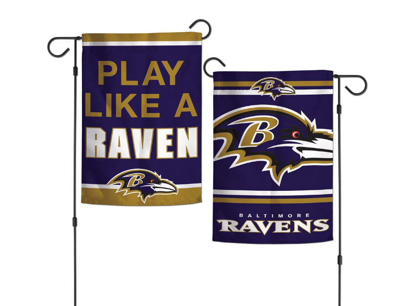 Baltimore Ravens Wincraft Classic Slogan 2 Sided Garden Flag 12.5" X 18