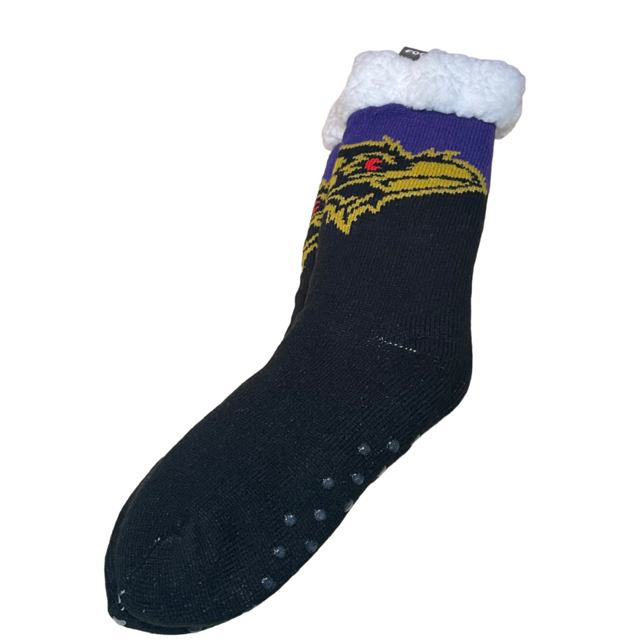 Baltimore Ravens Forever Collectibles Women's Stripe Logo Tall Footy Slipper Socks