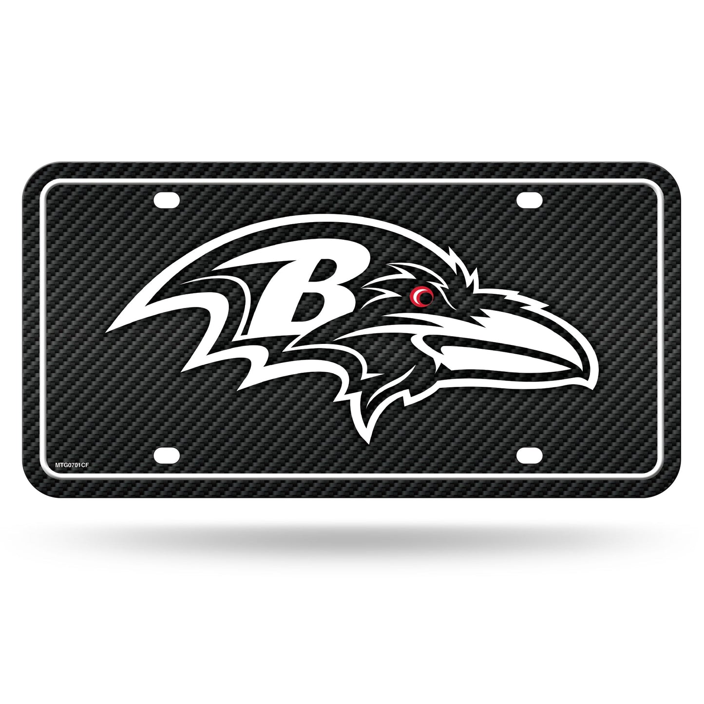 Baltimore Ravens Rico Carbon Fiber Design Vanity Metal Auto Tag