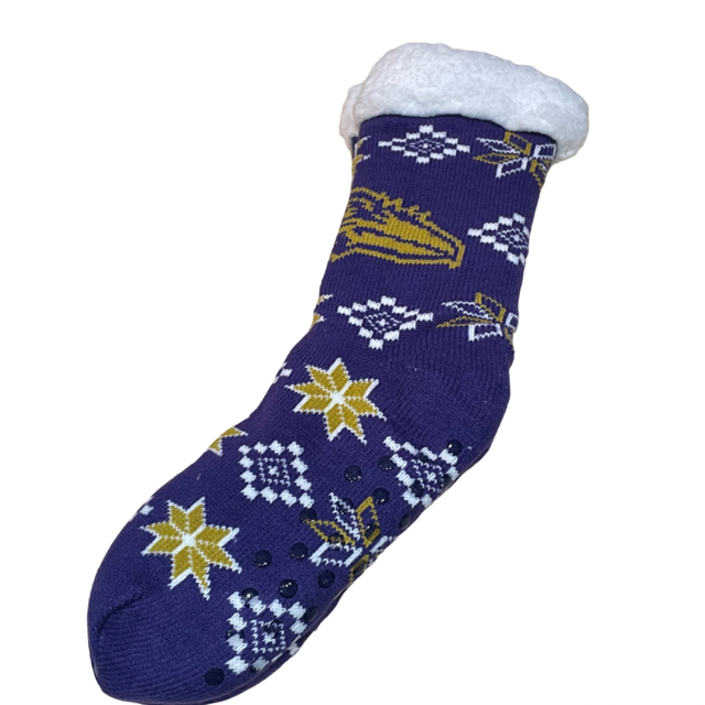 Baltimore Ravens Forever Collectibles Women's Holiday Logo Tall Footy Slipper Socks