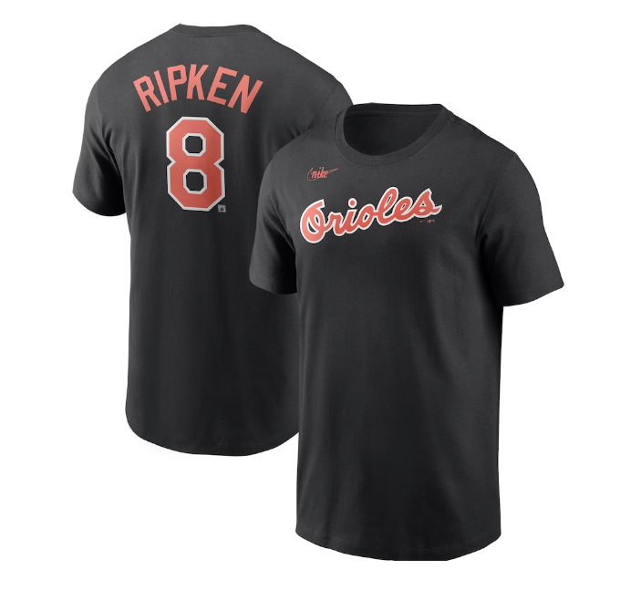 Baltimore Orioles Youth Black #8 Ripken Nike T-Shirt