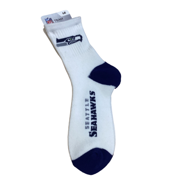 Seattle Seahawks For Bare Feet White Crew Socks