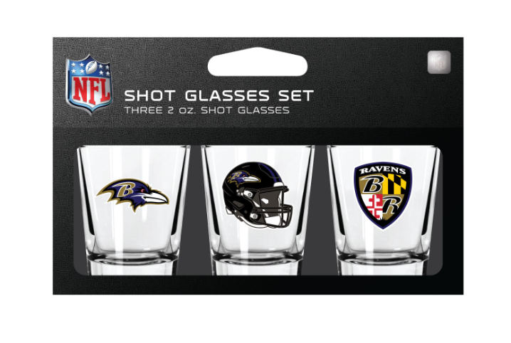 Baltimore Ravens MOJO 3-Pack Shot Glass Set