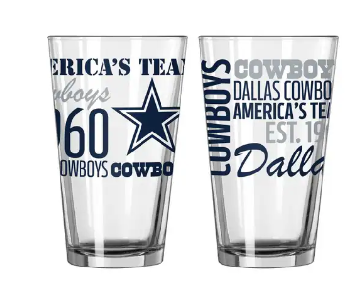 Dallas Cowboys Boelter 16 Oz Spirit Pint Glass
