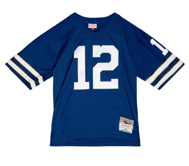Dallas Cowboys #12 Roger Staubach Mitchell & Ness Legacy Mens Jersey - Blue