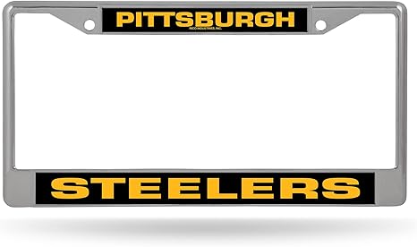 Pittsburgh Steelers Rico Industries 12" x 6" Chrome Metal License Plate Frame