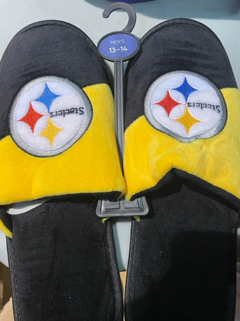 Pittsburgh Steelers Mens Foco NFL Team Color Block Slippers