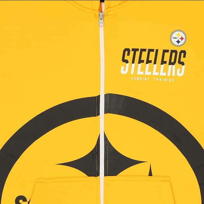 Pittsburgh Steelers New Era Drill Full Zip Hoodie - Yellow