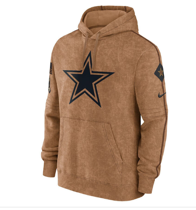 Dallas Cowboys Nike Men's Salute to Service Pullover Hoodie - Brown