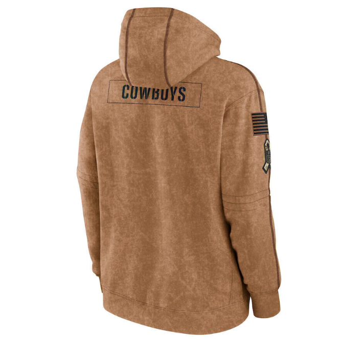 Dallas Cowboys Nike Men's Salute to Service Pullover Hoodie - Brown