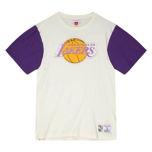 Los Angeles Lakers Mitchell & Ness Hardwood Classic Color Block T-Shirt