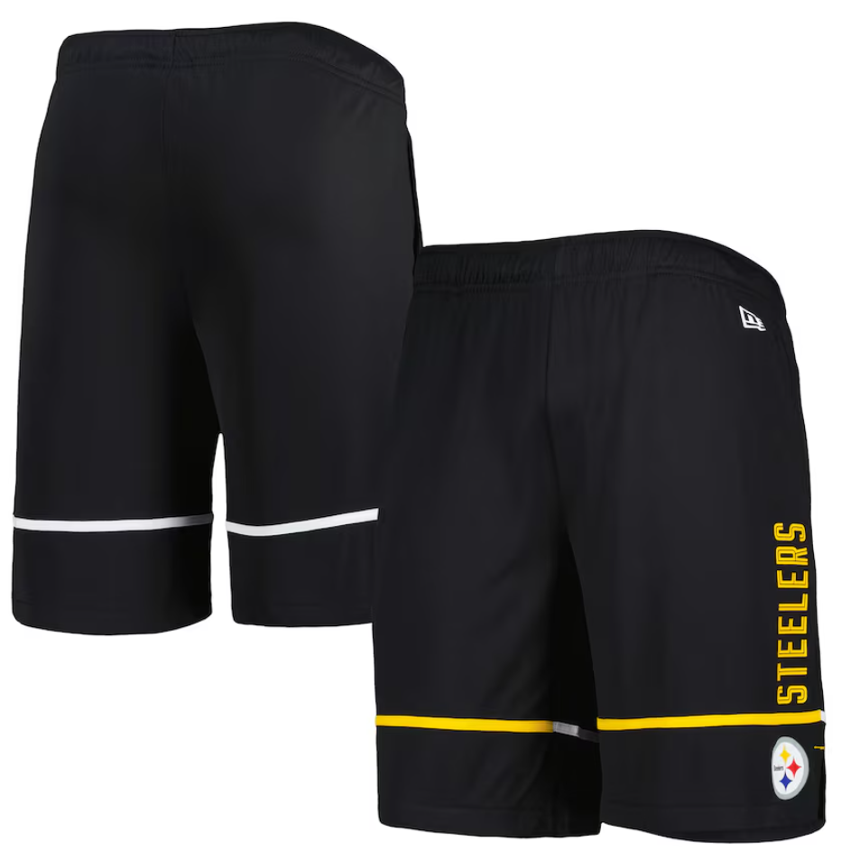 Pittsburgh Steelers New Era Rusher Training Shorts Shorts - Black