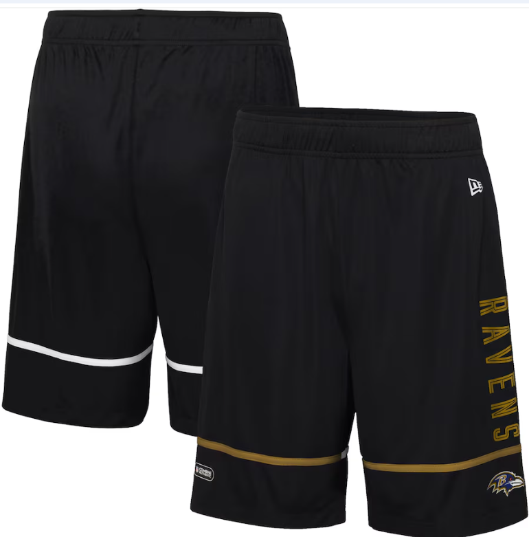 Baltimore Ravens New Era Rusher Training Shorts Shorts - Black