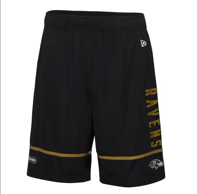 Baltimore Ravens New Era Rusher Training Shorts Shorts - Black