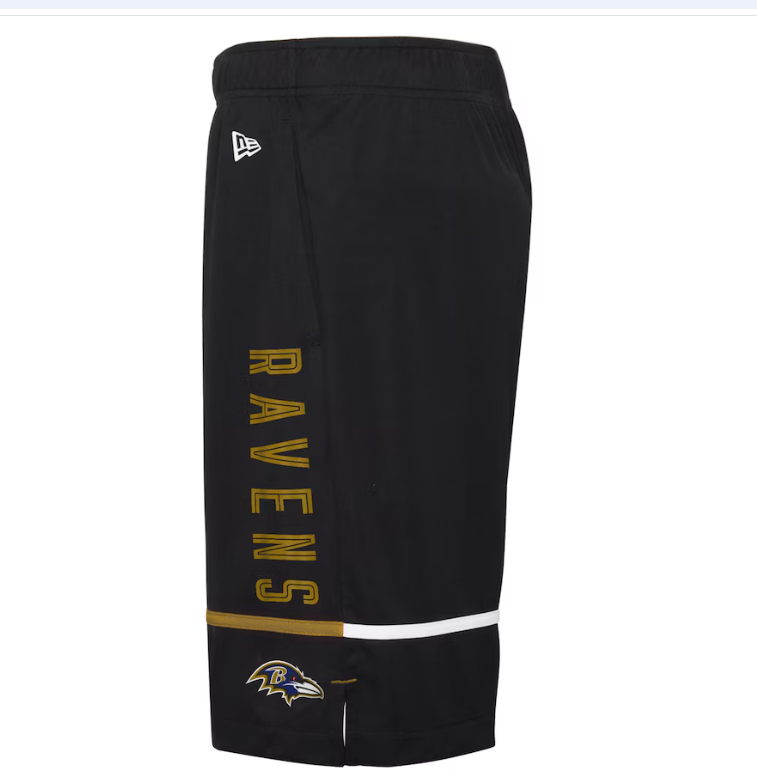 Baltimore Ravens New Era Rusher Training Shorts Shorts - Black