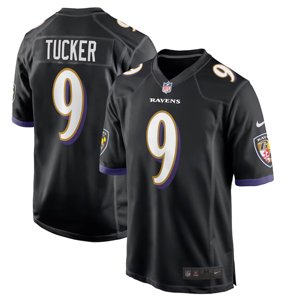 Baltimore Ravens #9 Justin Tucker Black Game Men's Jersey