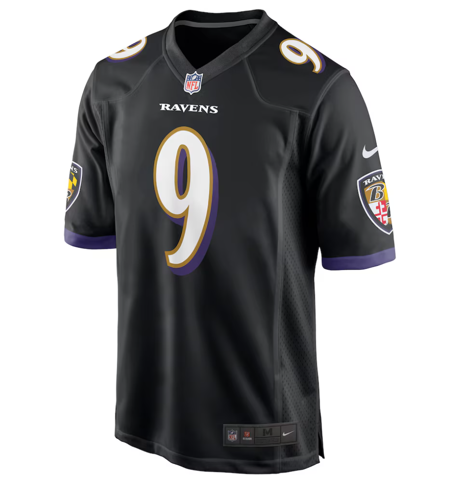 Baltimore Ravens #9 Justin Tucker Black Game Men's Jersey