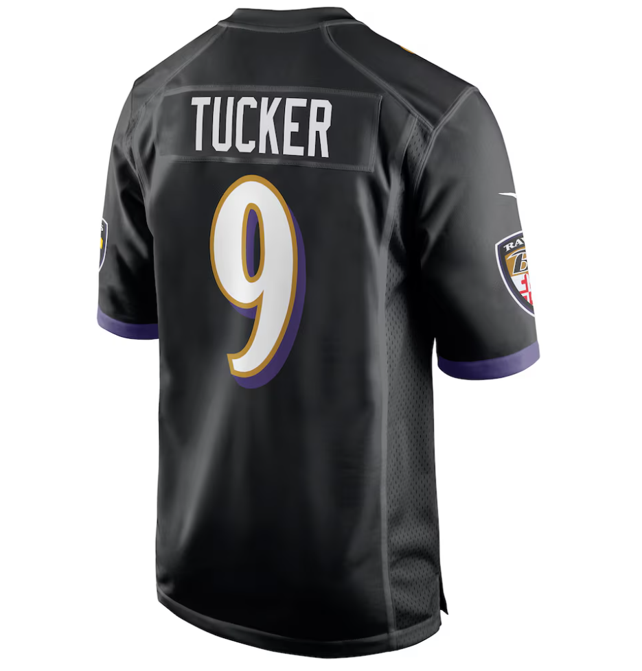 Baltimore Ravens #9 Justin Tucker Black Game Men's Jersey