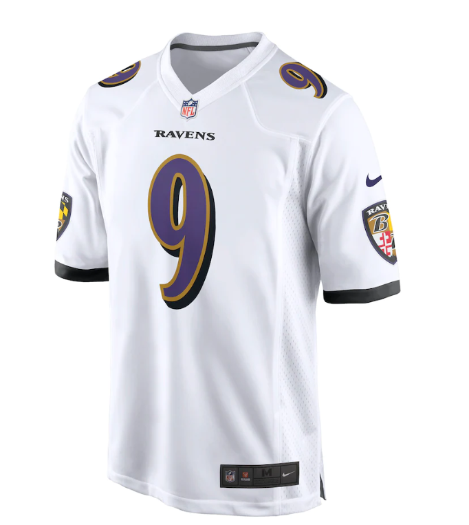 Baltimore Ravens Nike #9 Justin Tucker Men's Game Jersey- White