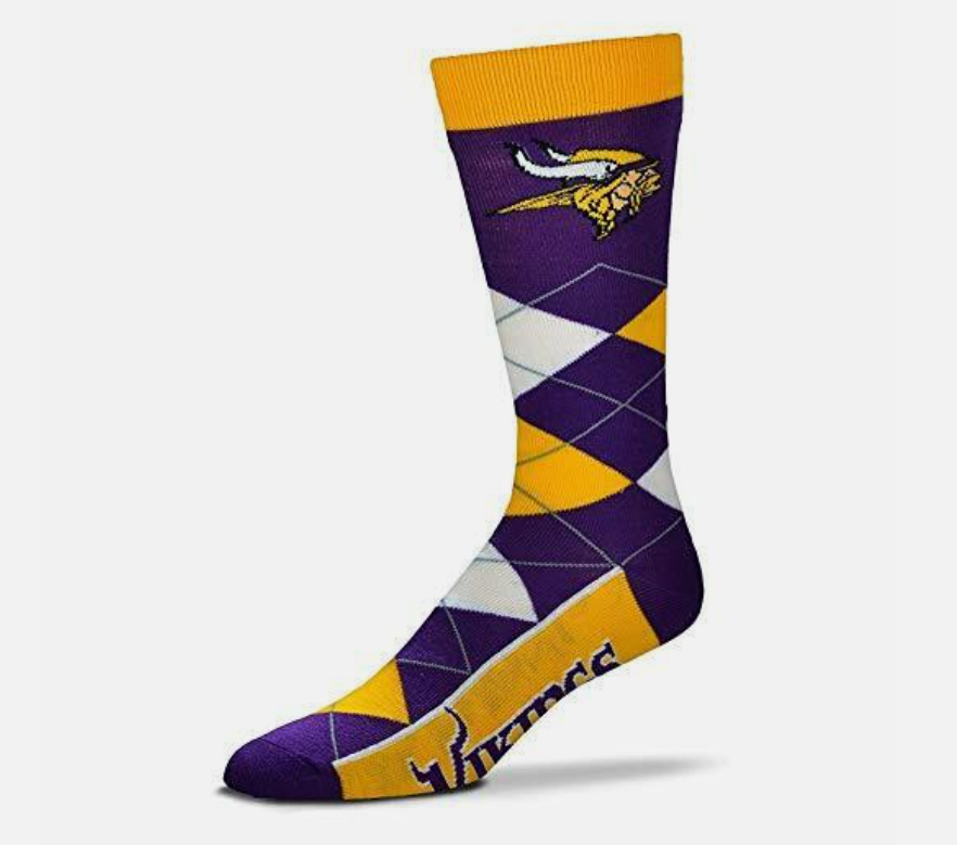 Minnesota Vikings For Bare Feet Argyle Lineup Socks OSFM