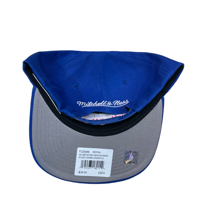 Golden State Warriors Mitchell & Ness 1975 NBA Champ Year Trophy Snapback Hat - Blue