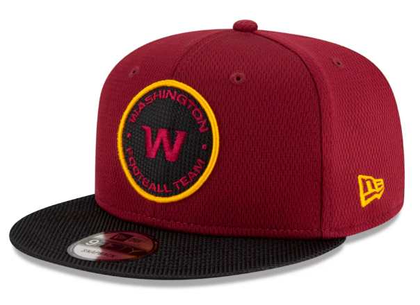Washington Football New Era Road Sideline 9FIFTY Adjustable Hat - Burgandy