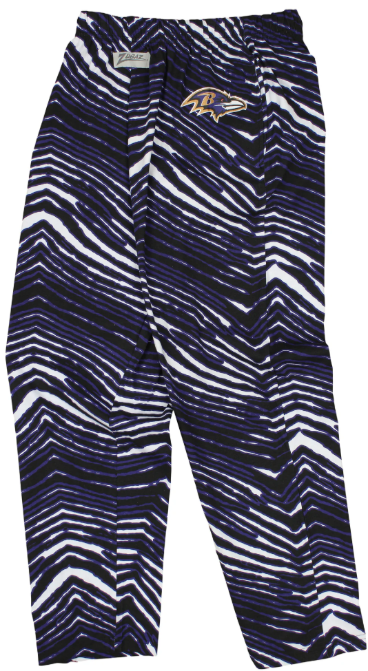 Baltimore Ravens Zubaz NFL Men's Zebra Left Hip Logo Lounge Pant