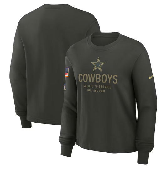 Dallas Cowboys Nike Women's Salute to Service Long Sleeve Shirt-Green