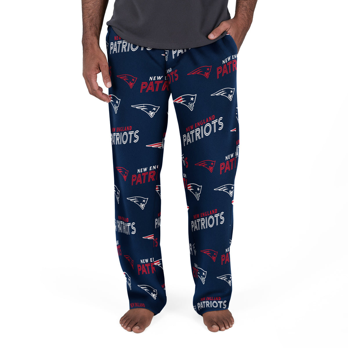 New England Patriots Concept Sports Men's Sidekick Microfleece Sleep Pants